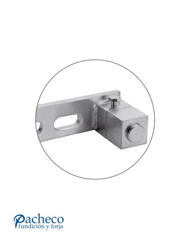 Bisagra con ángulo superior con chapa para puerta elevable