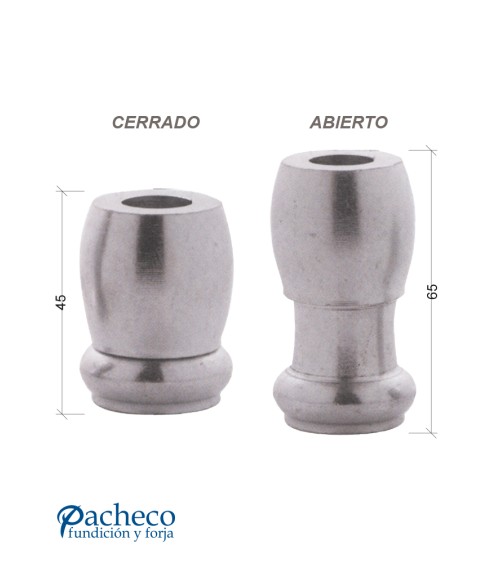 Separador Galvanizado Ajustable con Rosa Interior para Barandillas