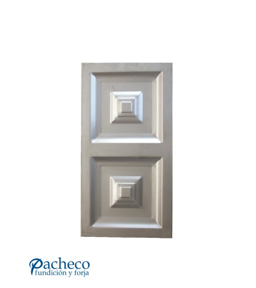 Cuarterón Modular de Chapa de Hierro con Relieve Piramidal Doble para Puertas Metálicas