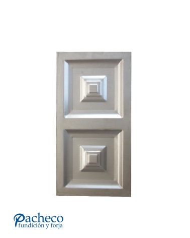 Cuarterón Modular de Chapa de Hierro con Relieve Piramidal Doble para Puertas Metálicas