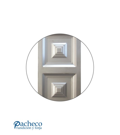 Cuarterón Modular de Chapa de Hierro con Relieve Piramidal Doble para Puertas Metálicas