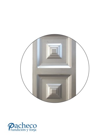 Cuarterón Modular de Chapa de Hierro con Relieve Piramidal Doble para Puertas Metálicas