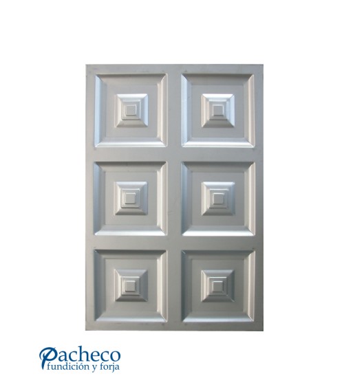 Cuarterón Modular de Chapa de Hierro con Seis Relieves Piramidales para Puertas Metálicas