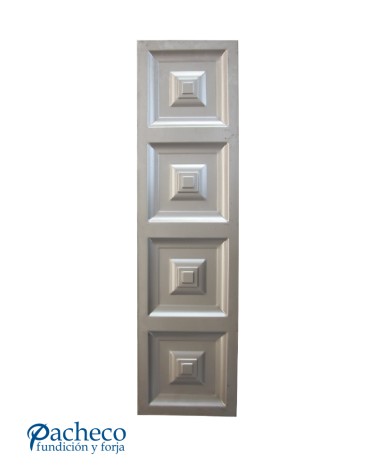 Cuarterón Modular de Chapa de Hierro con Relieve Piramidal Vertical de 4 Módulos para Puertas Metálicas