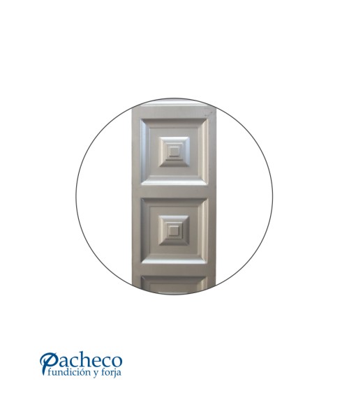 Cuarterón Modular de Chapa de Hierro con Relieve Piramidal Vertical de 4 Módulos para Puertas Metálicas