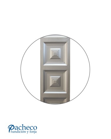 Cuarterón Modular de Chapa de Hierro con Relieve Piramidal Vertical de 4 Módulos para Puertas Metálicas