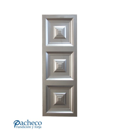 Cuarterón Modular de Chapa de Hierro con Relieve Piramidal Triple para Puertas Metálicas