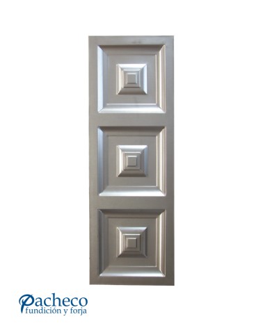 Cuarterón Modular de Chapa de Hierro con Relieve Piramidal Triple para Puertas Metálicas