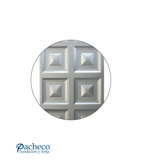 Cuarterón Modular de Chapa de Hierro con Relieve Piramidal Vertical de 4 Módulos Doble para Puertas Metálicas