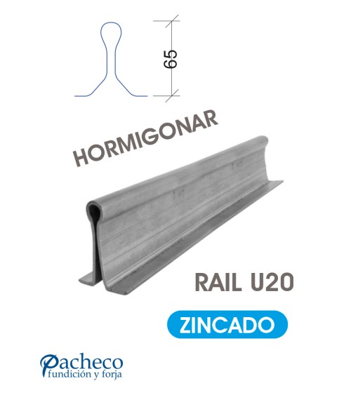 Carril o riel empotrar "U" para puerta corredera