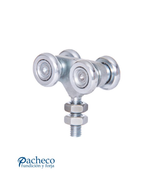 Rollapar doble U-30 de acero E60 para puerta corredera colgada