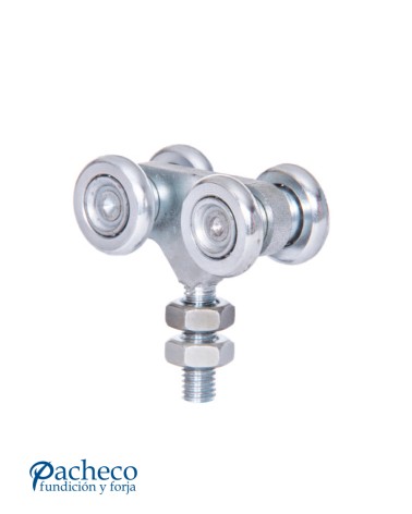 Rollapar doble U-30 de acero E60 para puerta corredera colgada