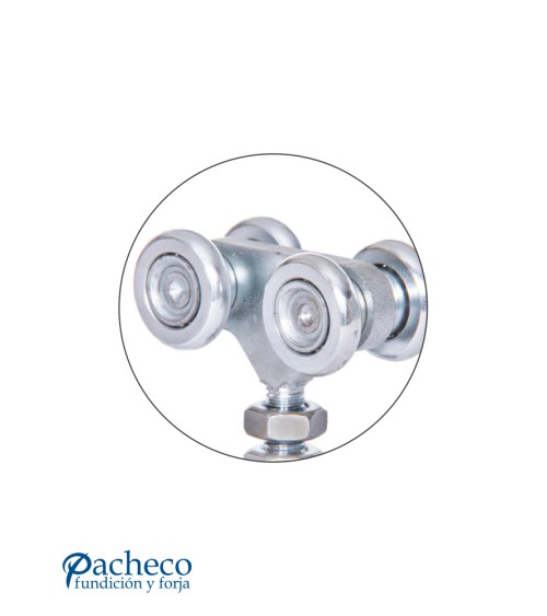 Rollapar doble U-30 de acero E60 para puerta corredera colgada