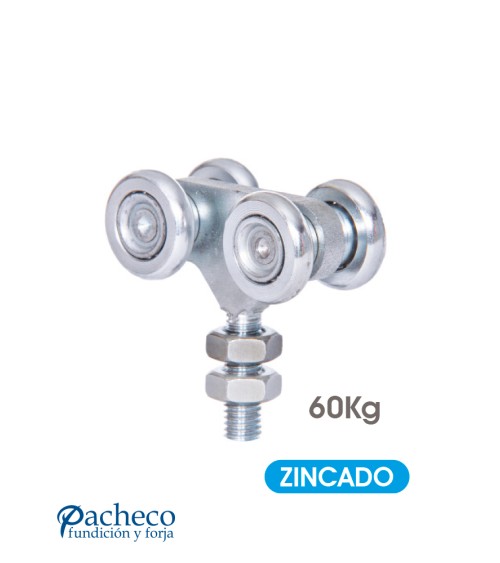 Rollapar doble U-30 de acero E60 para puerta corredera colgada