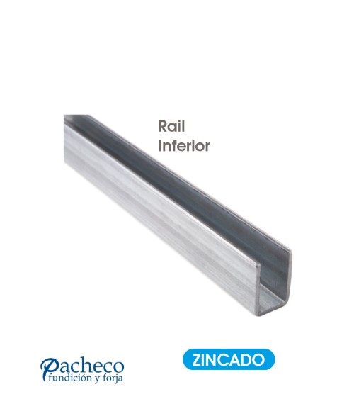 Raíl inferior U-19 para puerta corredera colgada Raíl inferior U-19 para puerta corredera colgada