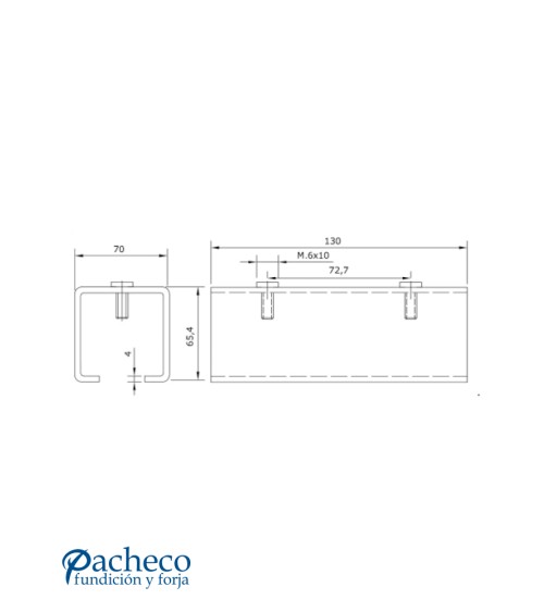 Empalme para raíl U-30 para puerta corredera colgada Empalme para raíl U-30 para puerta corredera colgada