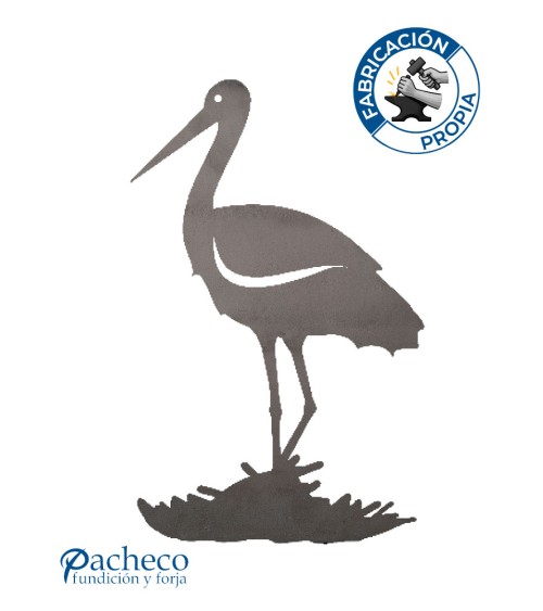 Silueta Cigüeña  en Chapa de Hierro para Decoración