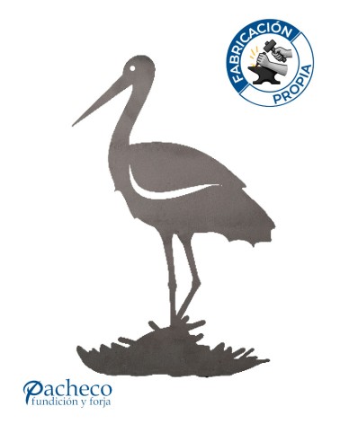 Silueta Cigüeña  en Chapa de Hierro para Decoración