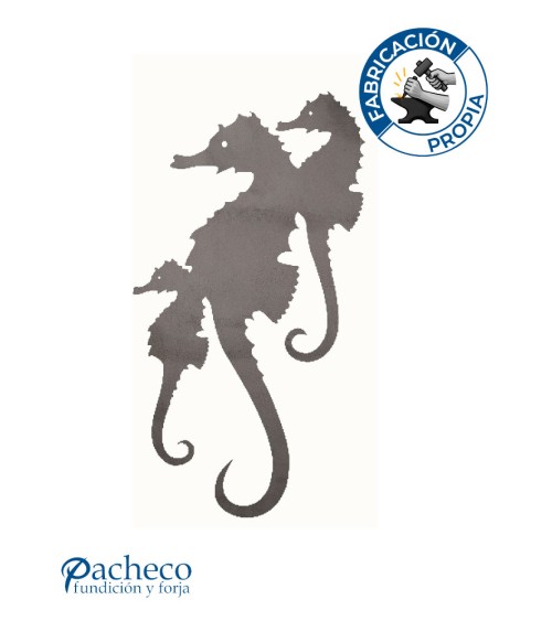 Silueta Caballitos de Mar  en Chapa de Hierro para Decoración