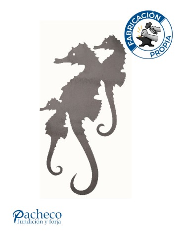 Silueta Caballitos de Mar  en Chapa de Hierro para Decoración