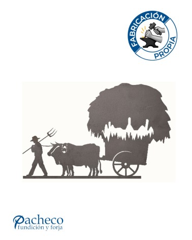 Silueta Yunta de Bueyes  en Chapa de Hierro para Decoración