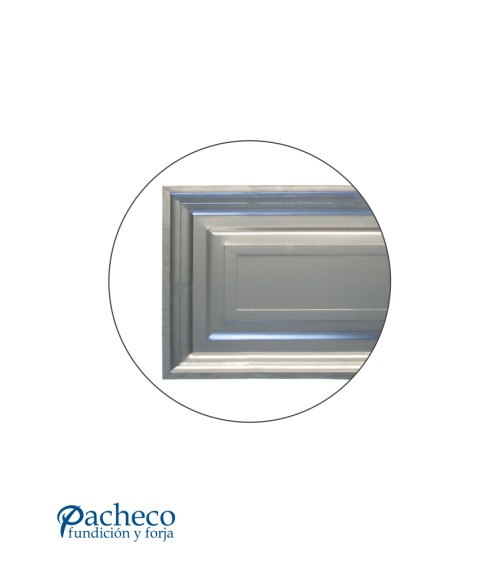 Cuarterón de Chapa de Hierro Rectangular con Diseño Clásico para Puertas Metálicas