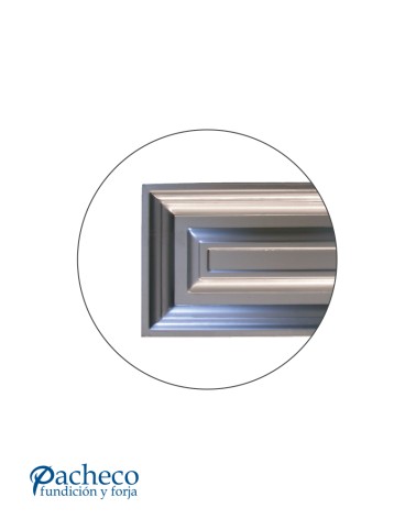 Cuarterón de Chapa de Hierro Rectangular con Marco en Relieve Profundo para Puertas Metálicas