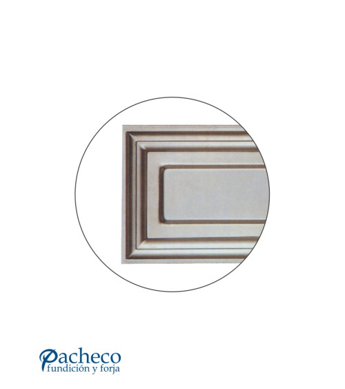 Cuarterón de Chapa de Hierro Rectangular con Panel Liso en Relieve para Puertas Metálicas