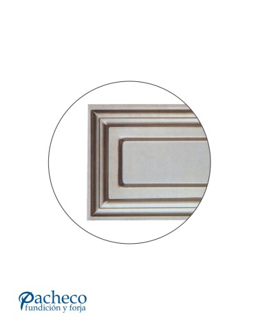 Cuarterón de Chapa de Hierro Rectangular con Panel Liso en Relieve para Puertas Metálicas