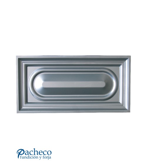 Cuarterón de Chapa de Hierro Rectangular con Ovalo Abombado para Puertas Metálicas