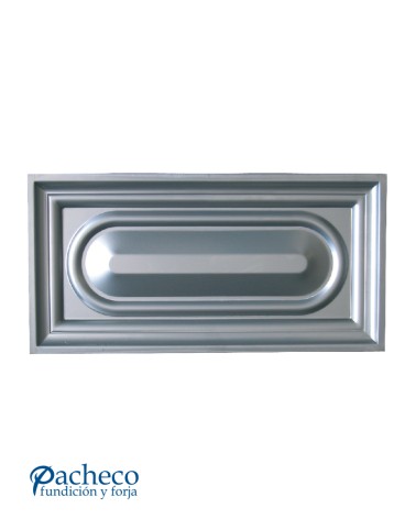 Cuarterón de Chapa de Hierro Rectangular con Ovalo Abombado para Puertas Metálicas