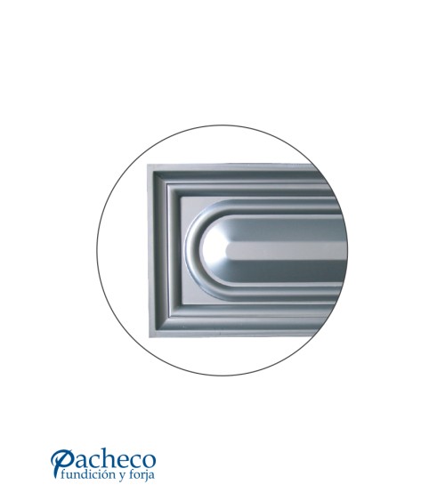 Cuarterón de Chapa de Hierro Rectangular con Ovalo Abombado para Puertas Metálicas