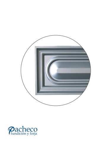 Cuarterón de Chapa de Hierro Rectangular con Ovalo Abombado para Puertas Metálicas