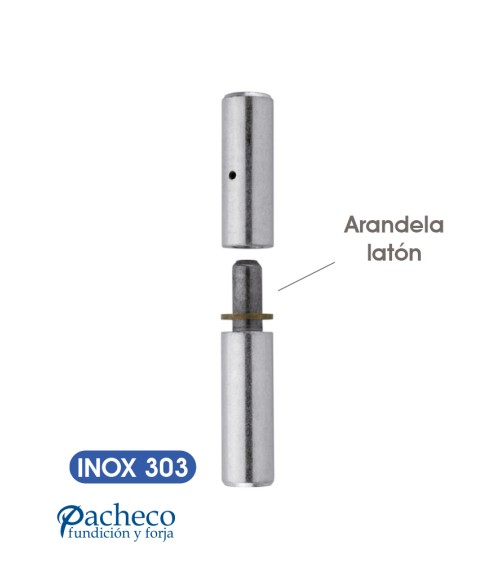 Pernio Torneado con Arandela de latón para Puerta Metálica