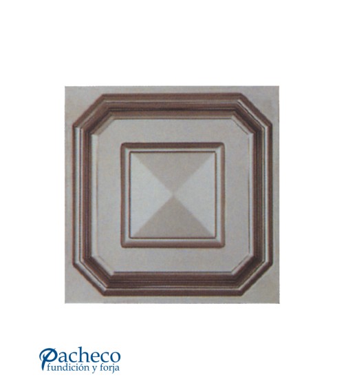 Cuarterón de Chapa de Hierro Cuadrado Piramidal en Relieve para Puertas Metálicas