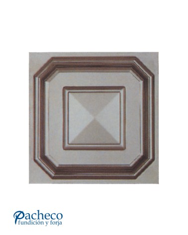 Cuarterón de Chapa de Hierro Cuadrado Piramidal en Relieve para Puertas Metálicas