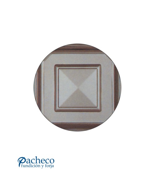 Cuarterón de Chapa de Hierro Cuadrado Piramidal en Relieve para Puertas Metálicas