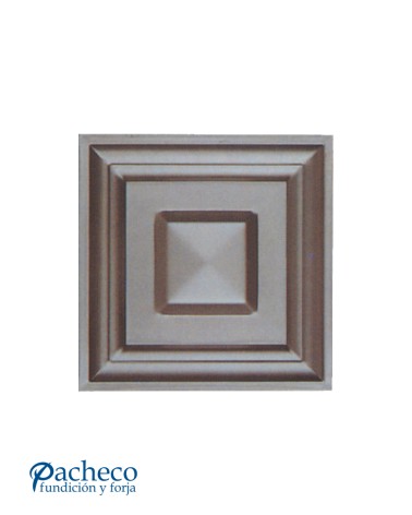 Cuarterón de Chapa de Hierro Cuadrado en Relieve para Puertas Metálicas