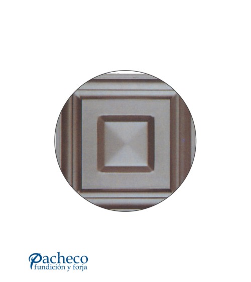 Cuarterón de Chapa de Hierro Cuadrado en Relieve para Puertas Metálicas
