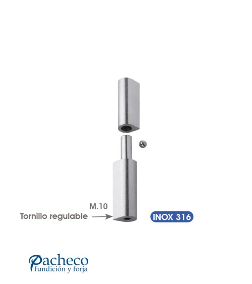 Pernio perfil gota regulable para puerta metálcia