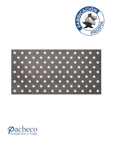 Celosía de hierro estampado de estrellas para cerramientos decorativos en viviendas unifamiliares