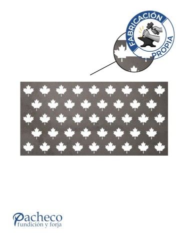 Celosía de hierro estampado de hojas para cerramientos modernos en chalets y jardines