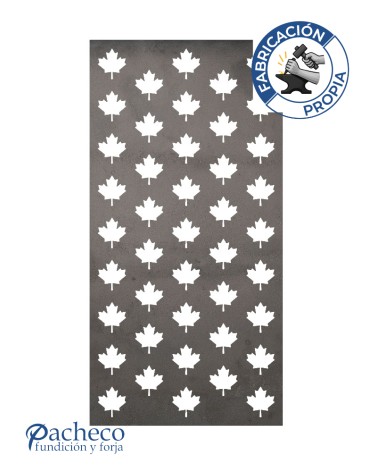 Celosía de hierro estampado de hojas para cerramientos modernos en chalets y jardines