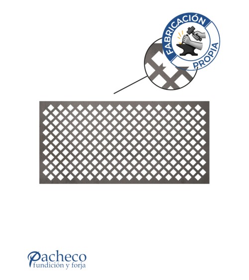 Celosía de hierro diseño rombos entrecruzados para cerramientos de chalets y jardines