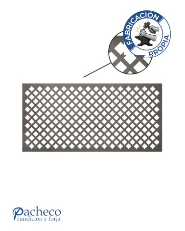 Celosía de hierro diseño rombos entrecruzados para cerramientos de chalets y jardines