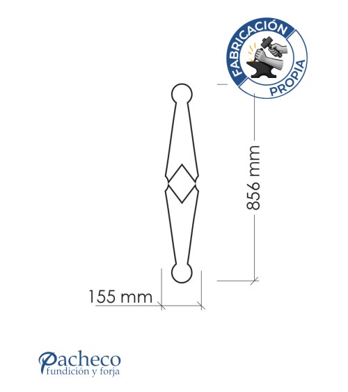 Celosía de hierro diseño rombos entrecruzados para cerramientos de chalets y jardines