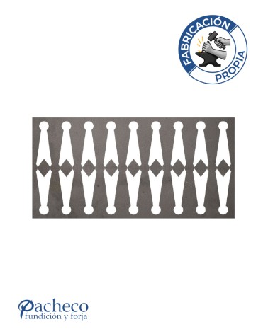 Celosía de hierro con estampado de balaustres para cerramientos elegantes en viviendas unifamiliares