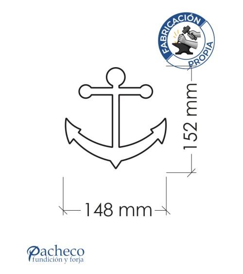 Celosía de hierro con estampado de anclas para cerramientos de viviendas