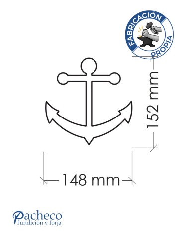Celosía de hierro con estampado de anclas para cerramientos de viviendas