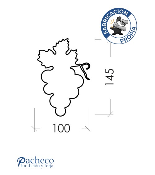 Celosía de hierro patrón racimos de uvas para cerramientos de chalets